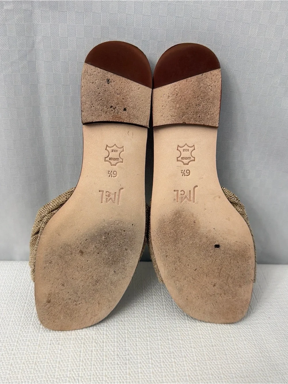 J. McLaughlin Karina Linen Sandals Natural Bow Flats Women’s Size 6.5 Brown - Picture 9 of 9
